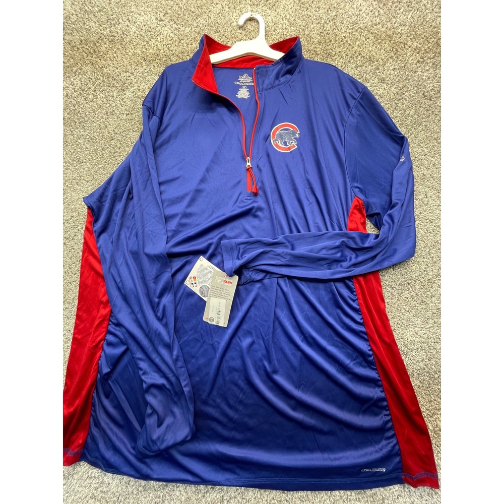 Majestic Chicago Cubs Pullover Women 4XL Blue NEW Quarter Zip Cool Base